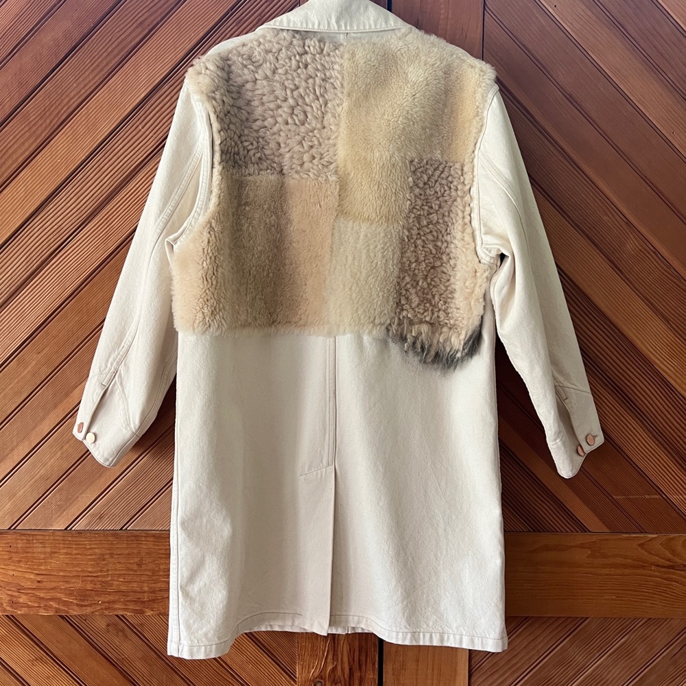 Milena Silvano Shearling-Trim Jean Coat - Picture 2 of 7